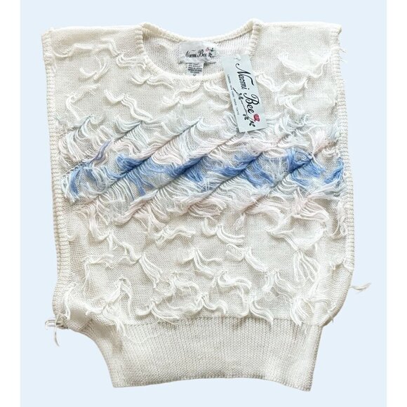 Naomi Bee Sweaters - Vintage NAOMI BEE Sleeveless Fringe Sweater Size Med NEW NWT